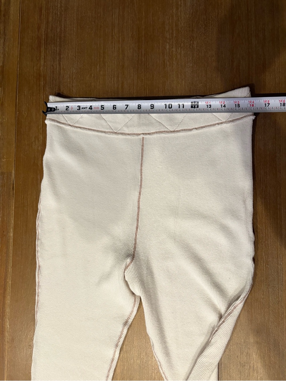 Free People Cream Ribbed Flare Pajama Pants with Stitching Detail - Picture 10 of 10